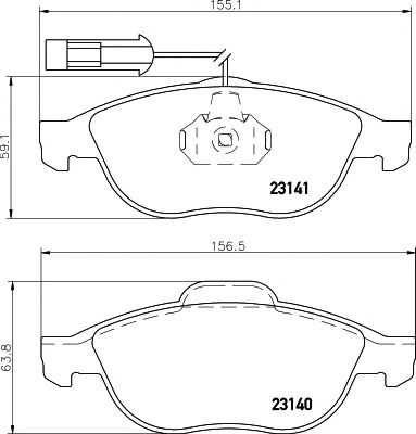 HELLA PAGID 8db355008421 -  Комплект тормозных колодок, дисковый тормоз